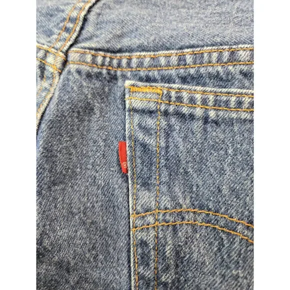 Levis Vintage 80s USA 501 0115 Button Fly Blue Denim Jeans Mens Size 35x32